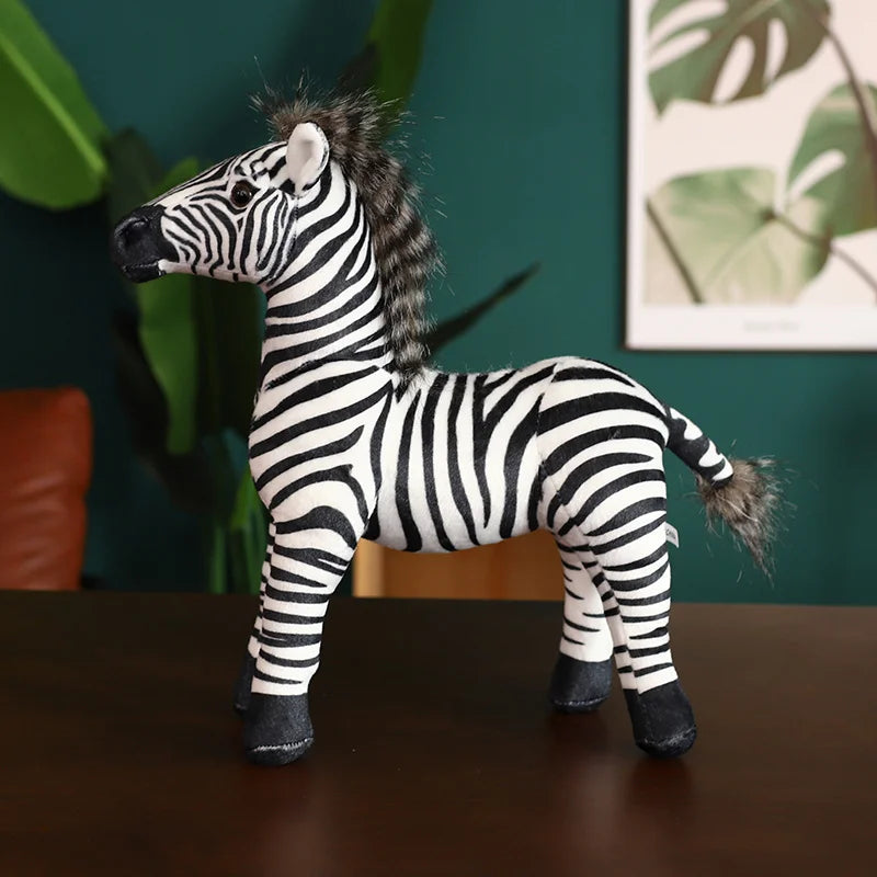 Zebra Plush Dolls Stuffed Animal Realistic Horse Classic Toy Gift