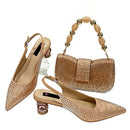 Essential for Banquets Wedding Lady Shoes and Mini Bag Set In Stock Elegant Heels with Matching Purse