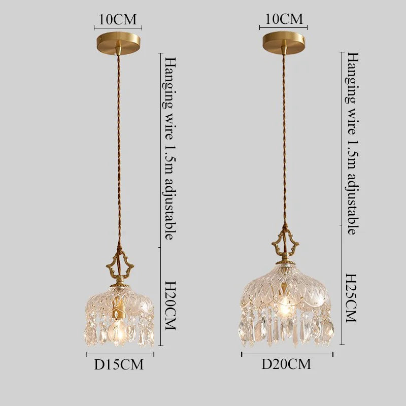 Modern Pendant Light Crystal Chandeliers Bedroom Luxury Glass Pendant Lamp for Home Decor