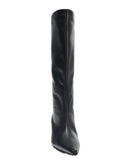 Black Knee-high Boots for Women Pointed-toe Kitten Heel Designer Boots Comfortable Soft Leather