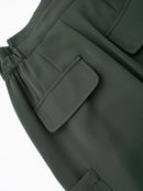 Women Cargo Pants With Pocket Solid Zipper Elastic Waist Spring Summer Casual High Street Loose Trousers