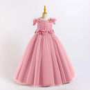 Elegant Dress for Girls Tulle Flower Wedding Evening Bridesmaid Birthday Party Gown 8-12 Years