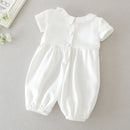 Baby Boy Summer Romper with Matching Hat Formal Suit Baptism Outfit Christening Jumpsuit