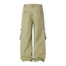 Spliced Cargo Pants Men Retro Distressed Safari Loose Wide Leg Pants Men Trousers