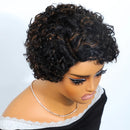 Mannequin head with a black curly wig labeled 'Black Pearl' on a white background, Obroi