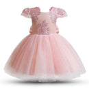 Girls Floral Bridesmaids Princess Dresses Birthday Evening Party Bowknot Ball Gown Party Pageant Dress Kids Dresses
