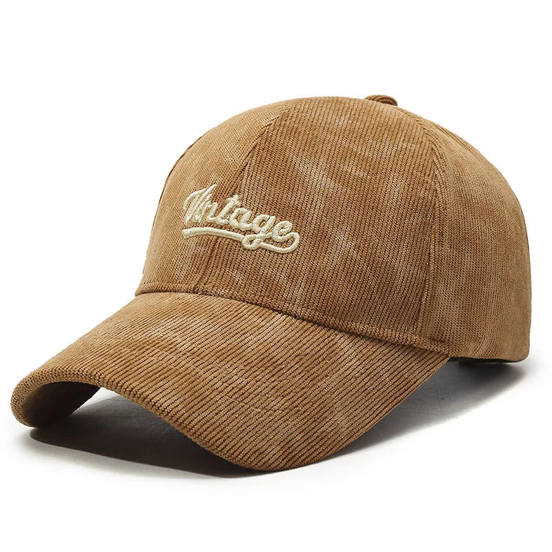 Corduroy Baseball Cap For Men American Street Letter Hip Hop Caps Travel Hats