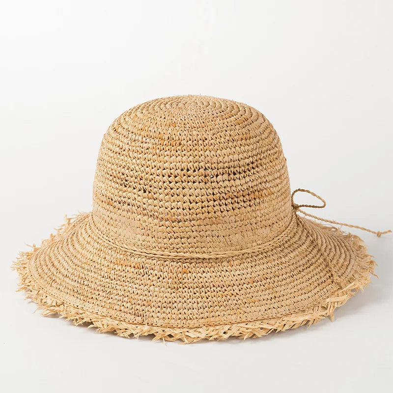 Hat Summer Sun Hat for Women with Large Brim Handmade Straw Hat
