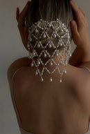 Luxury Mesh Headpiece Chain Wedding Accessories Handmade Elegant Bridal Hair Comb Dress Jewelry