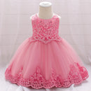 Christmas Pink Lace Baptism Baby Girl Dresses Party Wedding Evening Birthday Kids Prom Princess Toddler Clothes