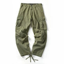 Autumn Pants - Men Adjustable Drawstring Tapered Cargo Pants American Retro Casual Trousers