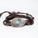 Boho Labradorite Stone Rope  Wrap Bracelets for Men Women Handmade Natural Stone Bracelets Jewelry
