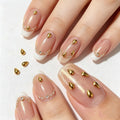 1000pcs 2×3mm Golden Water‑Drop Nail Rivets Non‑Solid Smooth High‑Gloss Metal Nail Charms Nail Rhinestones & Decorations
