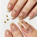 1000pcs 2×3mm Golden Water‑Drop Nail Rivets Non‑Solid Smooth High‑Gloss Metal Nail Charms Nail Rhinestones & Decorations
