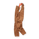 Brown bib overalls on a white background