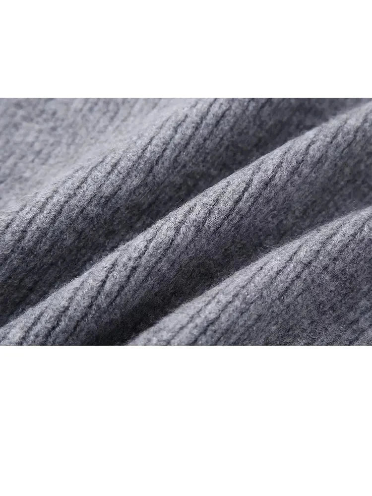 Autumn Women's Zippered Knitted Bomber Jacket Coat Loose Round Neck Casual Sweater Women's Short Top Jacket Thick