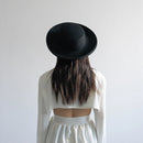 Classical Hat Flat Top Hats Warm Winter Wool Fedora Hats Brim Derby Ladies Hat