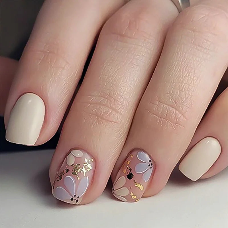 Flowers Nail Art Spring Summer False Nails Detachable Finished Fake Nails Press on Nails