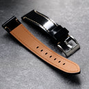 Leather Bracelet Black Soft Thickened Genuine Leather Watchband Men Soft Premium Straps