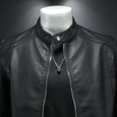Motorcycle Leather Jackets Mens Business Casual Biker Leather Jacket