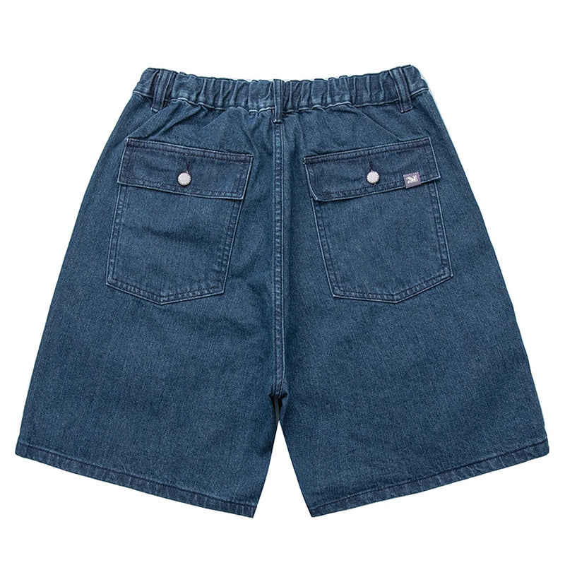 Men Denim Shorts Summer Casual Blue Jeans Short Patchwork Loose Shorts