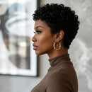 pixie cut short curly human hair wig short curly human hair wig 4inch black