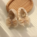 Baby Girl Bow Flower Pearl First Walkers Sweet Newborn Infant Gift Shoes Girls Princess Toddler Shoes