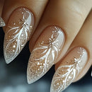 24pcs/set nails for women girls gradient Square almond tips Press on false nail