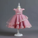 Flower Girls Lace Bridesmaid Dress Kids Princess Wedding Prom Pageant Birthday Party Tulle Dresses