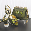 Shoes And Bag Sets For Evening Party With Stones gold Italian Handbags Match Bags