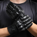 Leather Motorcycle Gloves Men Black Wear-resistant Guantes Touchscreen Anti-slip Retro Motobiker
