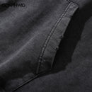 Mens Hoodie Sweatshirt Grunge Streetwear Wash Hooded Pullover Heavy Cotton High Street
