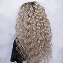 Ombre Lace Front Wigs Hair For Women Brown Roots Wigs Long Curly Wig