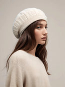 Beret Women Winter Retro Casual Octagonal Hat Versatile Warm Wool Knitted