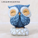 Statues Home Figurines Blue Owl Kawaii Children's Room Resin Pastoral Decoration
