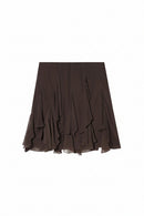 Brown ruffled skirt on a white background, Obroi