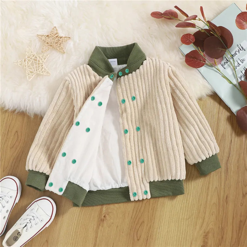 Baby Boys Girls Coat Children Clothing Jacket Baby Boy Spring Clothing Infant Corduroy Baby Long-sleeve Jacket