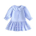 Toddler Kids Girls Fall Shirt Dress Bow Pattern Dress