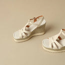 Platforms Women Sandals Wedge High Heel Genuine Leather Style Casual Outdoor Shoes Woman Summer