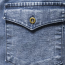 Men Denim Shirts Double Pocket Solid Casual Male Cowboy Shirts Autumn Slim Shirts for Men
