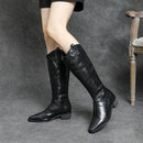 Genuine Leather Spring Heels Knee High Booties Snow Ankle Women Winter Shoes