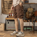 Men’s Casual White Cargo Shorts with Pockets – Summer Streetwear