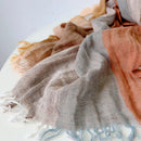 Thin Linen Striped Scarf Four Seasons Versatile Soft Neck Guard Silk Scarf Women's Travel Shawl Scarf
