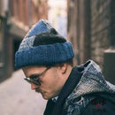 Handmade Men's Knitted Wool Blended Retro Stitching Adjustable Warm Hat