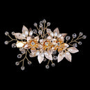 Handmade Pearl Flower Hair Clips for Women Hairpins Bridal Wedding Hair Accessories Crystal Gold Color Bride Headpiece Gift