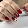 Nail Art Winter Xmas Milky White Nails Detachable Finished False Nails Press on Nails