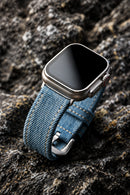 Handmade denim strap compatible with Apple Watch 49MM 46MM 45MM Ultra S12 double-layer denim bracelet
