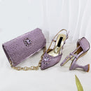 Shoes and Bag Set Shiny Diamond Bag and High Heel From the Workplace to Banquets or Wedding
