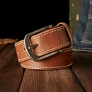 Handmade Genuine Leather Belt Buckle Full Grain Leather Waist Strap Daily Casual Pants Belt Men