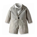 Autumn Spring Baby Boy Clothes Set Soild Child Full Sleeve Short TShirt+Pants+Coats Toddler Handsome Elegant Warehouse Costumes